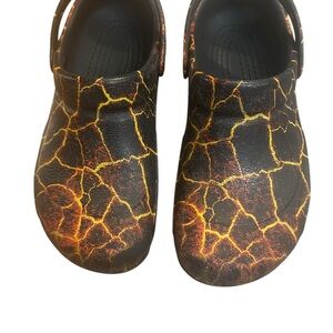 Crocs Unisex-Adult Black Lightning Bolts Slip Resistant Bistro Work Clogs M8/W10